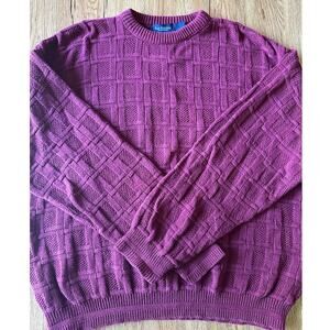 Van Heusen Vtg Chunky Red Patterned Sweater Suze Medium